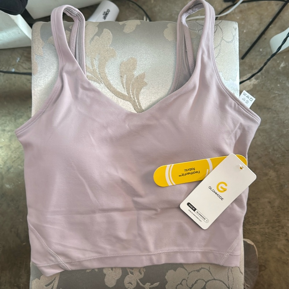 Glow Mode featherfit active tank mauve pink